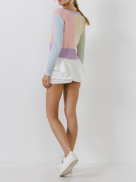Serena Color Block Knit Cardigan