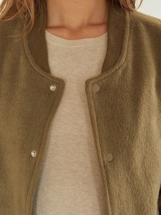 Vegan Wool Over-sized Bomber Jacket Olive – shopvdlp