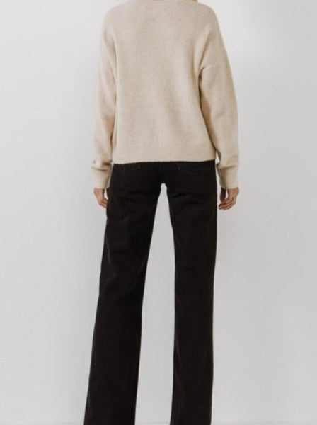 Ciara Long Sleeve Sweater with Button Detail