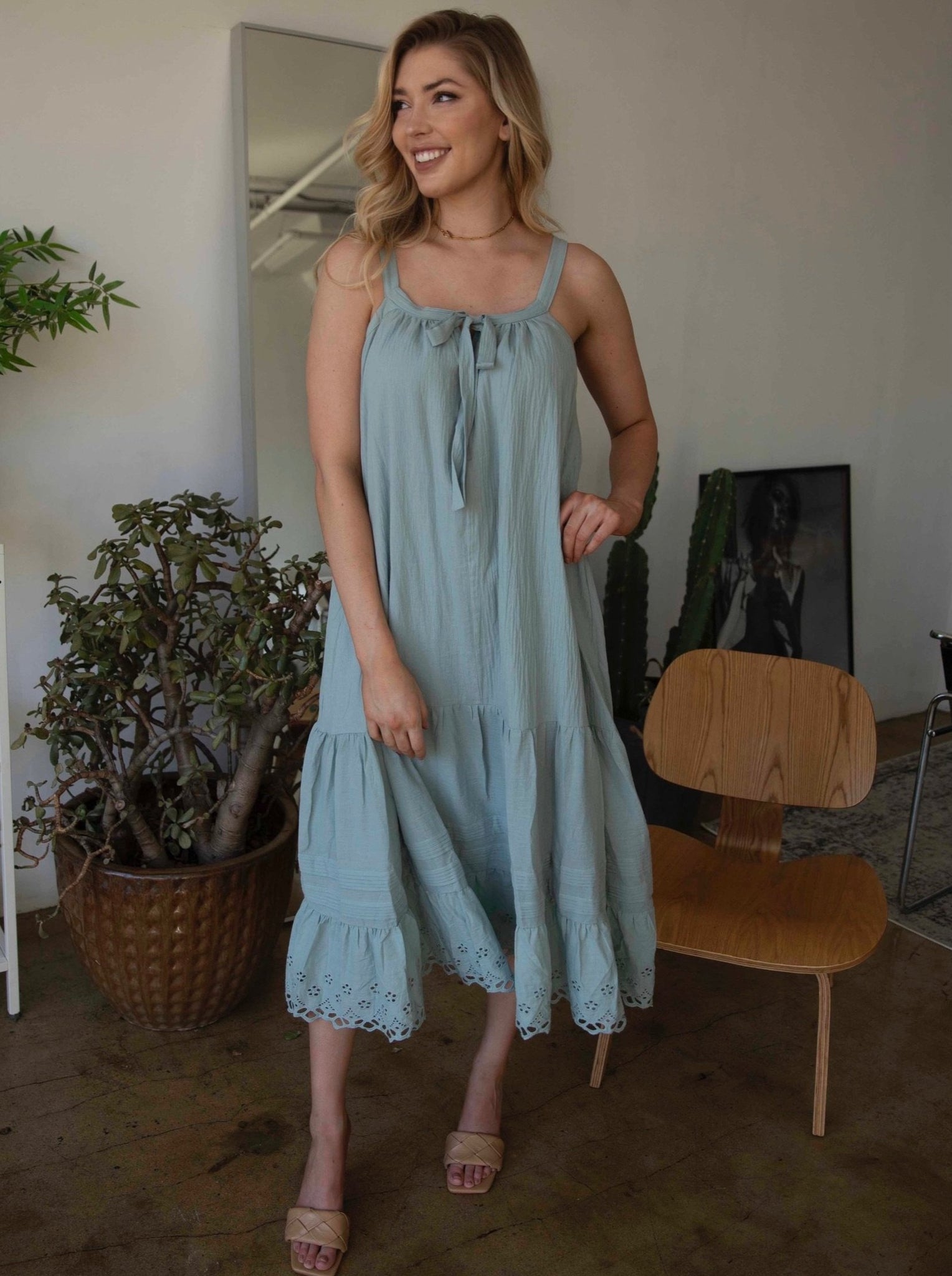 Madeline Eyelet Maxi Dress Baby Blue – shopvdlp
