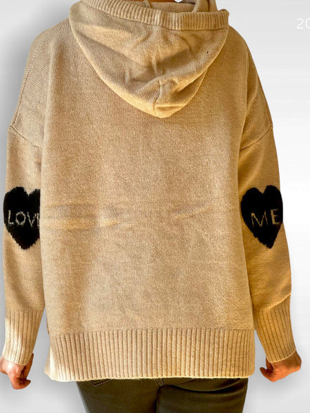 Love Me Sweater Hoodie Mocha
