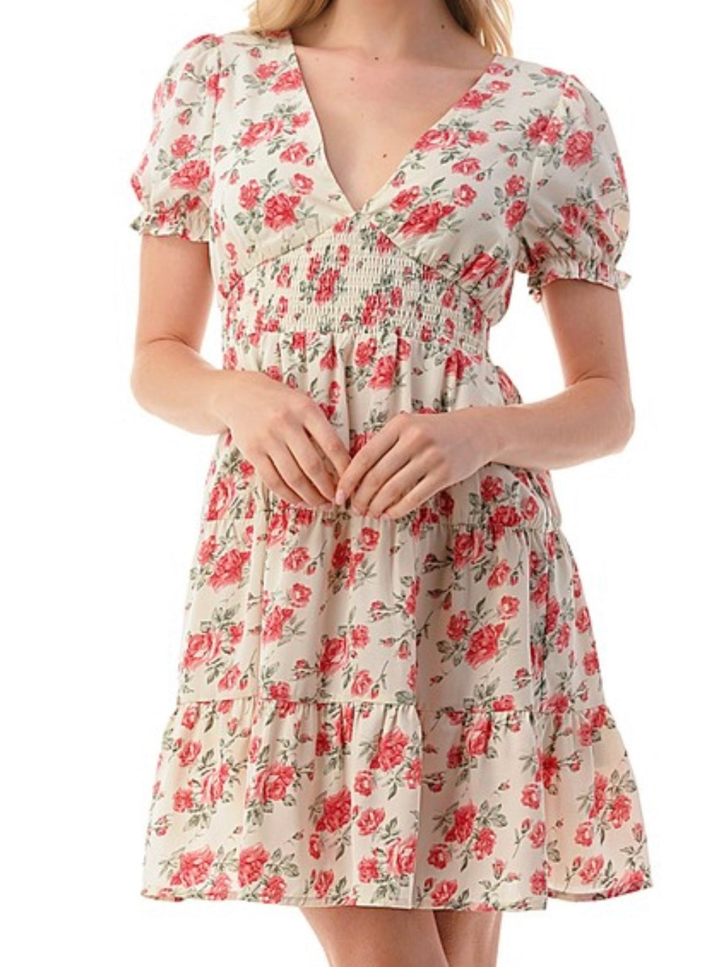 Jessie Floral Print Dress with Cut Out Back